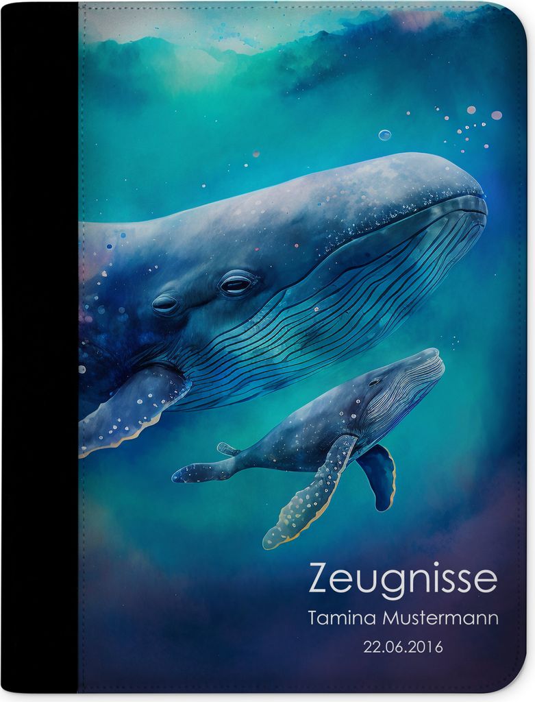 Zeugnismappe, Dokumentenmappe, Ordner A4, Zug mit Klarsichthüllen