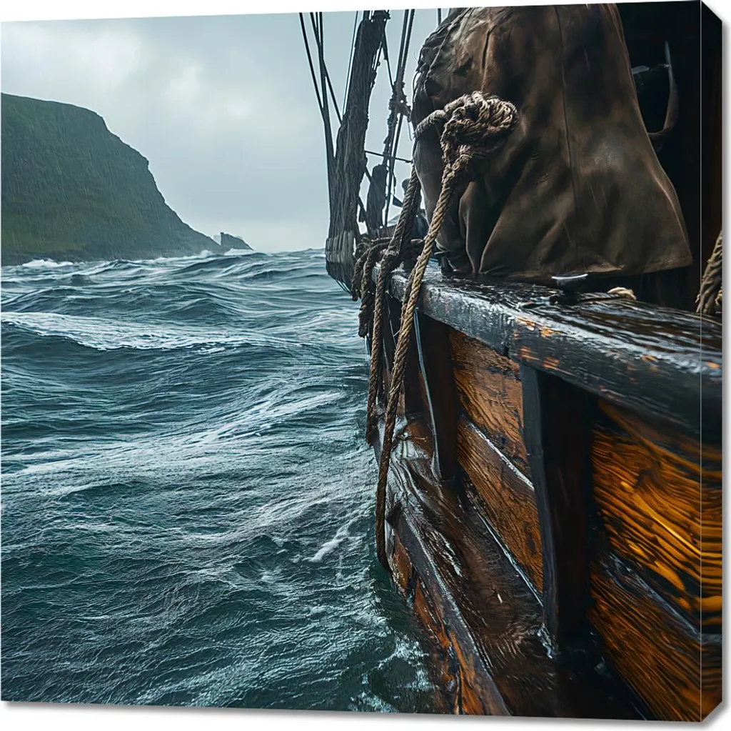 Offerta Quadro Nave Onde 90x90cm - Tela Canvas Alta Definizione