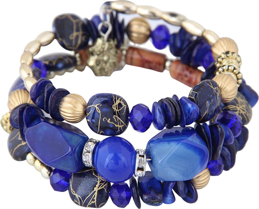 Uni-Armband, Legierung, unregelmäßig geformte Steine, mehrschichtig, stapelbar, Retro, ethnisch, Bohemian, Kunsttürkis, Kunstachat, verstellbar,...