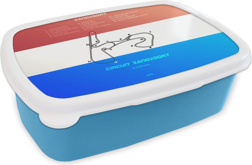 KitchenYeah Lunchbox Brotzeit Brotdose 17x11 cm Zandvoort - F1 - Rennstrecke Kinder Brotzeitdose - Lunch - Kunststoff - Brotbüchse - Sandwichbo...