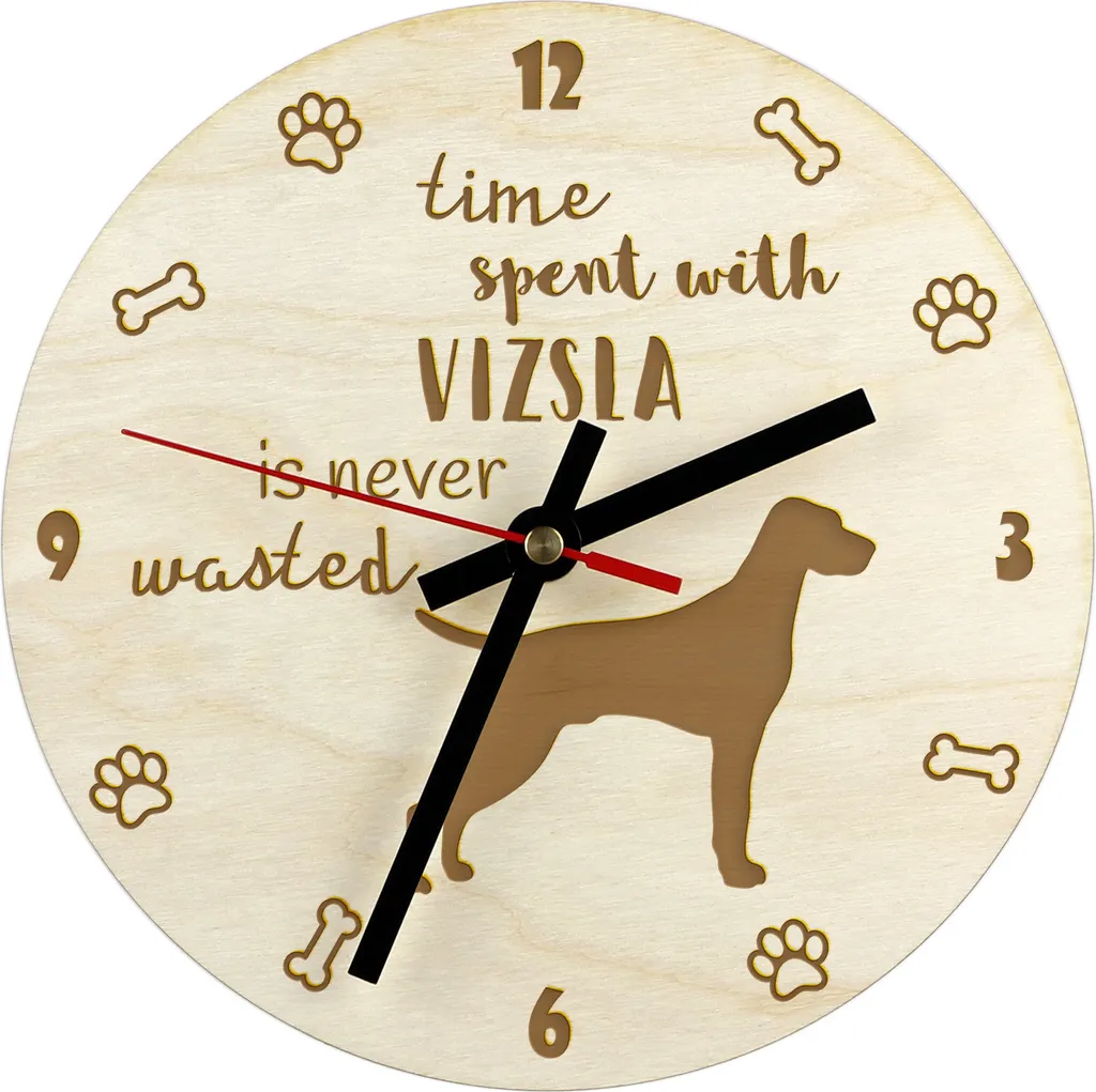 Orologio Design Vizsla I Art-Dog: Legno di Betulla e Taglio Laser