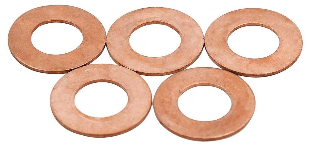 Flache Ringe aus Kupfer, Dichtungsringe, 12 x 24 x 1 mm