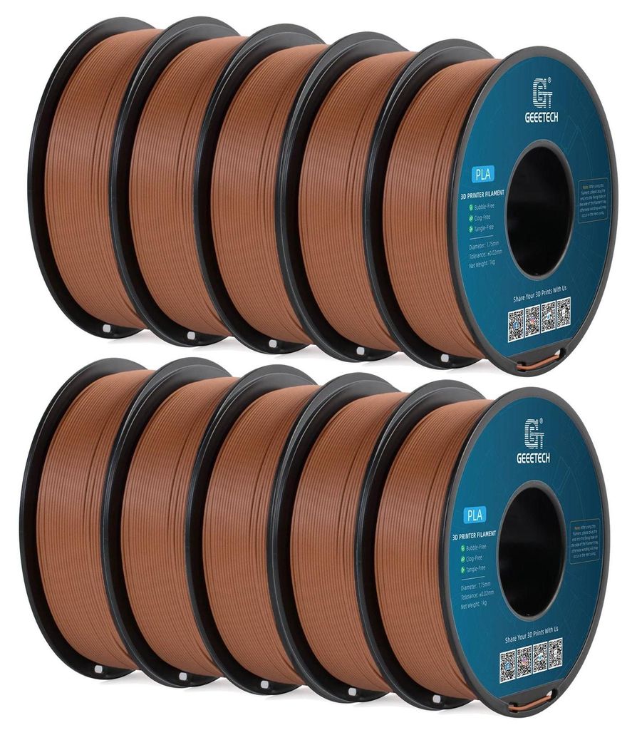 PLA Holzfilament - 3D-Drucker Filament - 1,75 mm Durchmesser - 343 m Länge - Holzoptik - Vakuumverpackt - Rosenholz