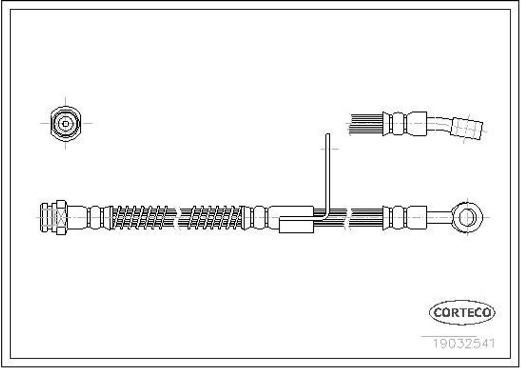 CORTECO 19032541 Bremsschlauch Vorne Links für HYUNDAI ACCENT Stufenheck (X-3) ACCENT I (X-3)