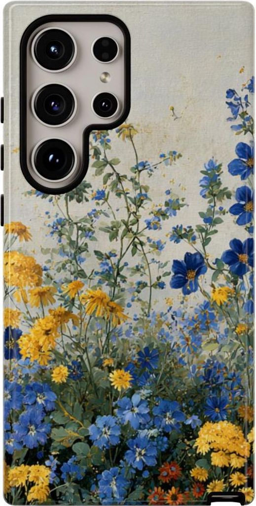 Blaue und gelbe Wildblumen – Hülle Kompatibel mit Samsung Galaxy S24 Ultra