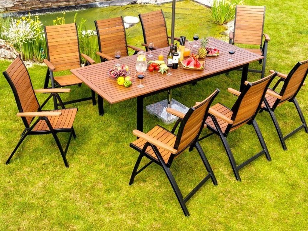 FLAMINGO Gartentisch rechteckig für 6-8 Personen, klappbare
