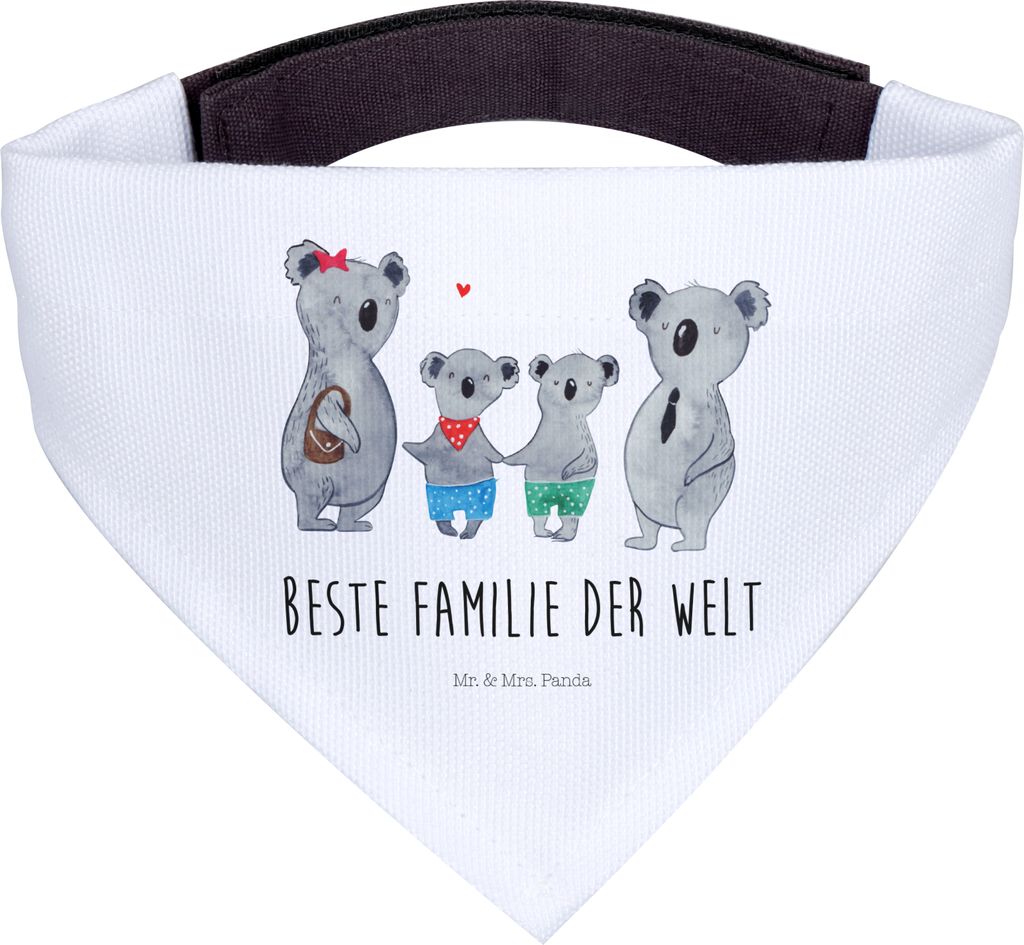 Mr. & Mrs. Panda Bandana Koala Familie zwei - Weiß - Geschenk, Hundehalstuch, Koalabär, Halstuch für Hund, Muttertag, Dreieckstuch, Hunde