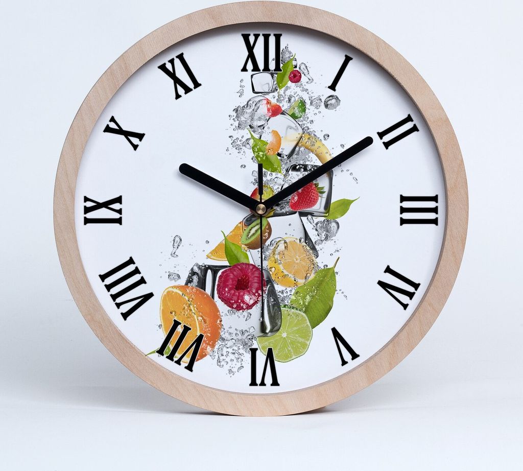 Holzuhr 25fi cm wanduhr - schwarze Spitzen - Fruchteis