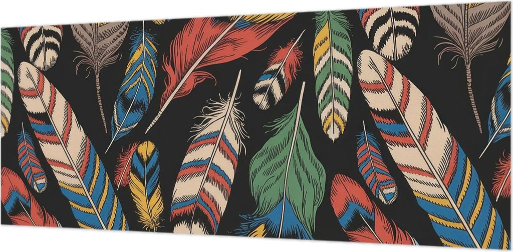 Wandtapete - Dekorative Tapete für Wohnzimmer- Tapetenfolie für Wanddekoration - 208x146 cm - Bunte Federn