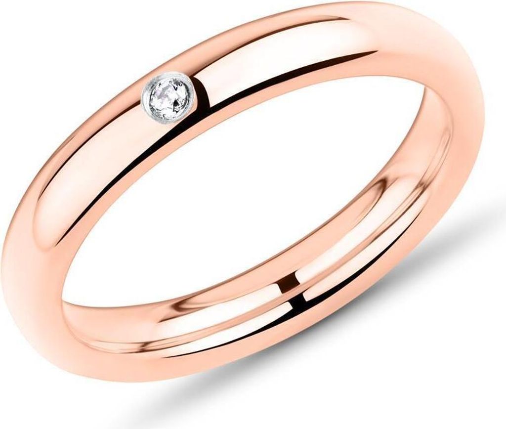 Unique Damen Edelstahlring rosévergoldet mit Steinbesatz R9207cz