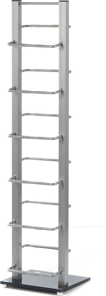 DESIGN CD STÄNDER "TOWER" | silber, 92 cm, Aluminium | für 85 CDs