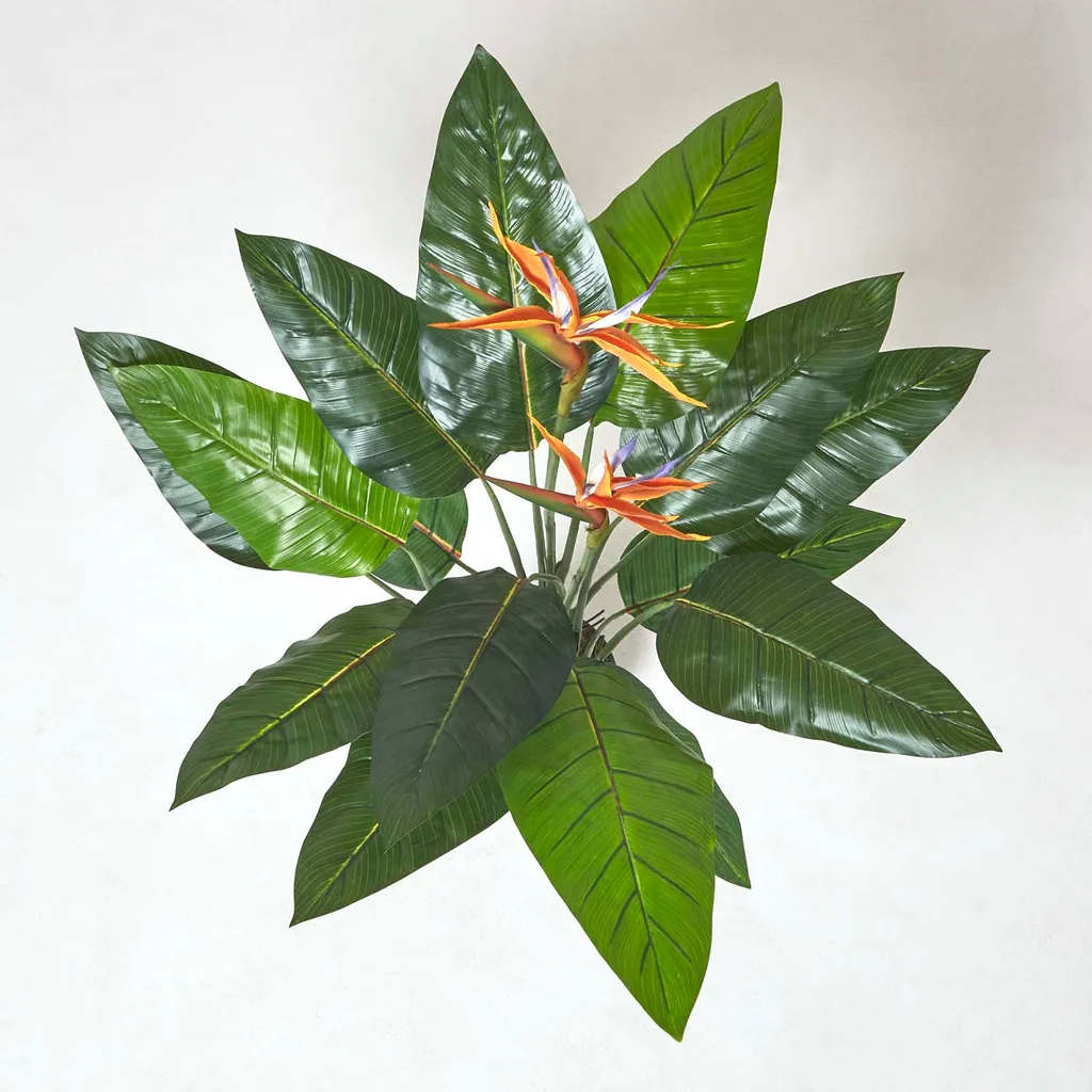 Pianta Uccello del Paradiso Artificiale 120cm Homescapes Decor - 3