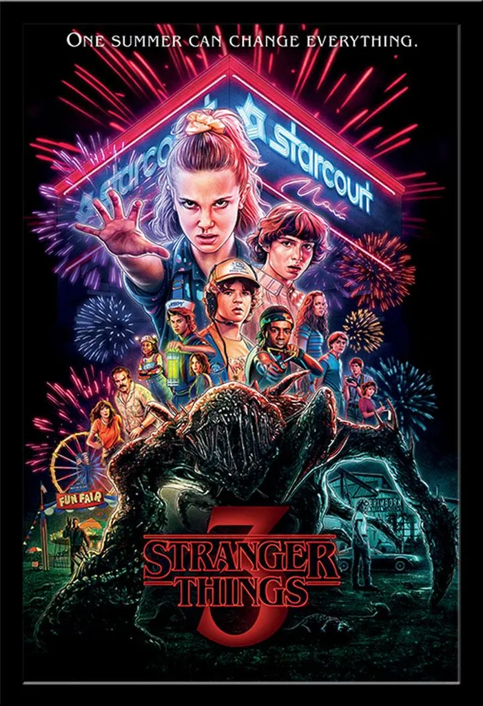 Cadre photo Stranger Things Summer of 85 vitre acrylique sans reflet