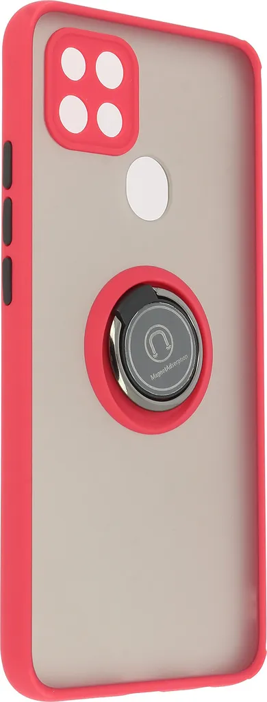 Cover Rossa Oppo A15: Stile Ibrido con Anello per Selfie Perfetti