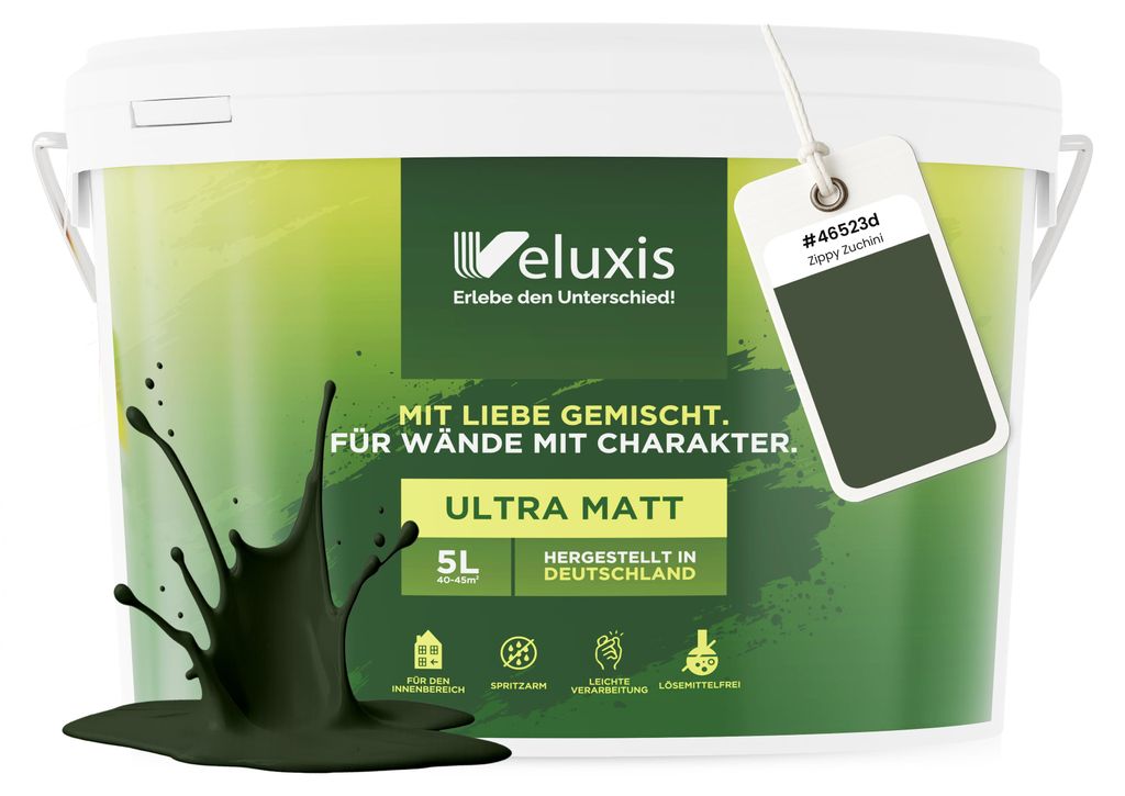 Wandfarbe Grün Dunkelgrün Braun Matt Innenfarbe – Deckkraft Produktbild 