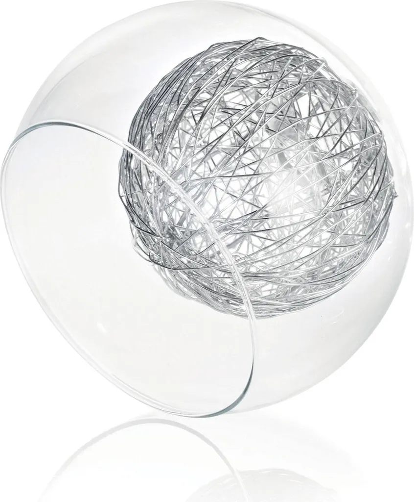 Suspension Gurro Argentée en Acier - Lustre de Salon Finition Miroir