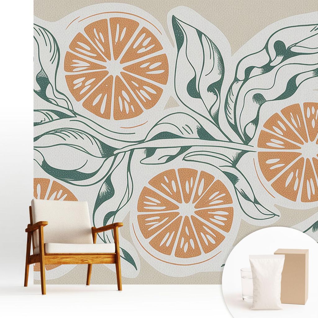 Fototapete - 250x250 cm - Tapete - Wandtapete - Wandbilder - Dekofolie - Tapete Folie - Wand - Dekoration - Wohnzimmer - Fruchtmuster