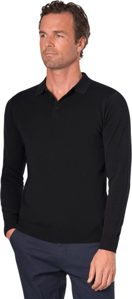 Brook Taverner - "Casper" Poloshirt für Herren Langärmlig PC5220 (L) (Schwarz)