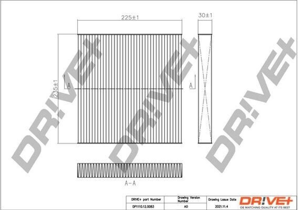 Dr!ve+ DP1110.12.0083 - OE 80292SHJA41 Innenraumfilter für Accord IV, Accord IX, Accord VII, Accord VIII, Civic IX, Civic VIII, CR-V III (RE), CR-...