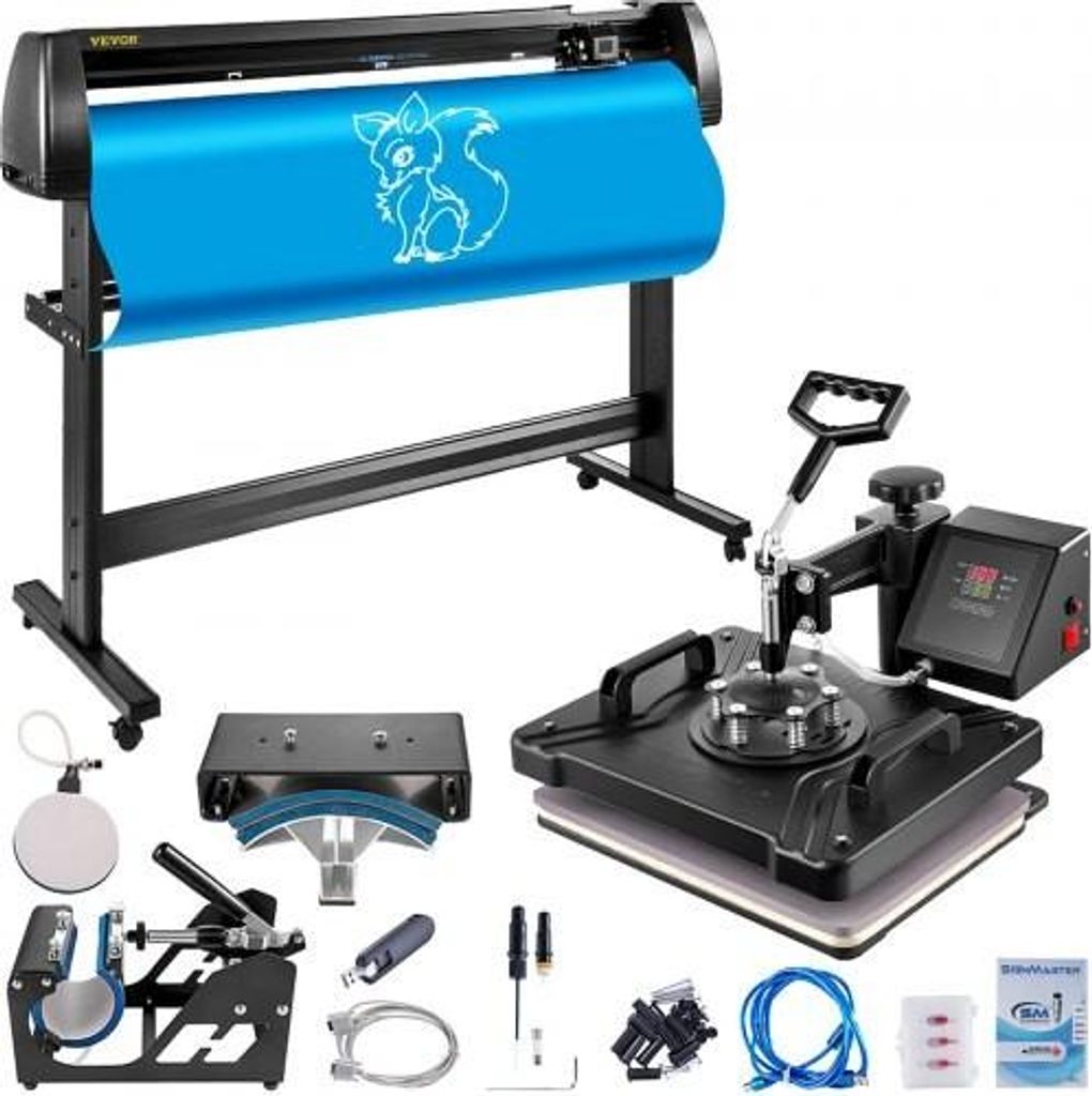 5 In1 Wärme Drücken 12 "x 15" Vinyl Cutter Plotter 53 "Grafiken Drucker Handwerk Cutter