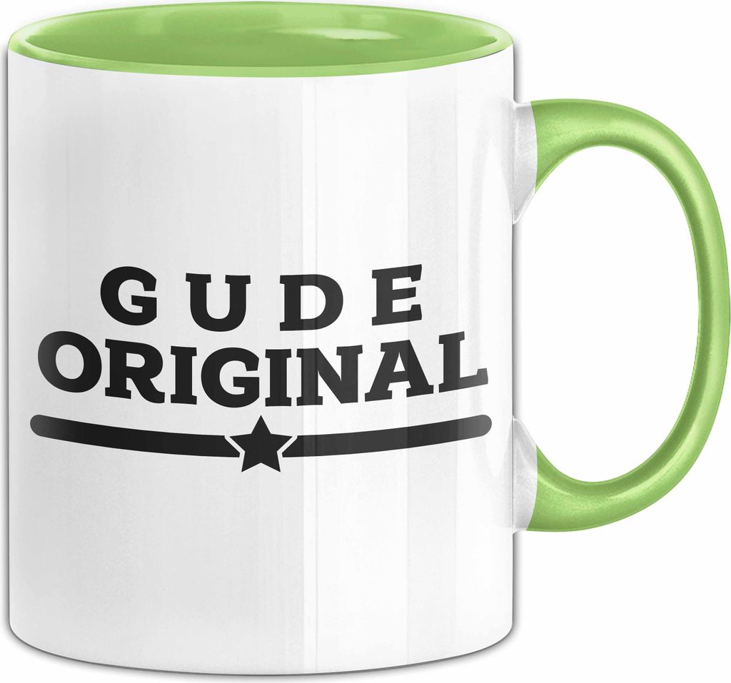 Hessischer Dialekt Tasse Hessisch Hessen Gude Original Hessisch Kaffee-Becher (Grün)