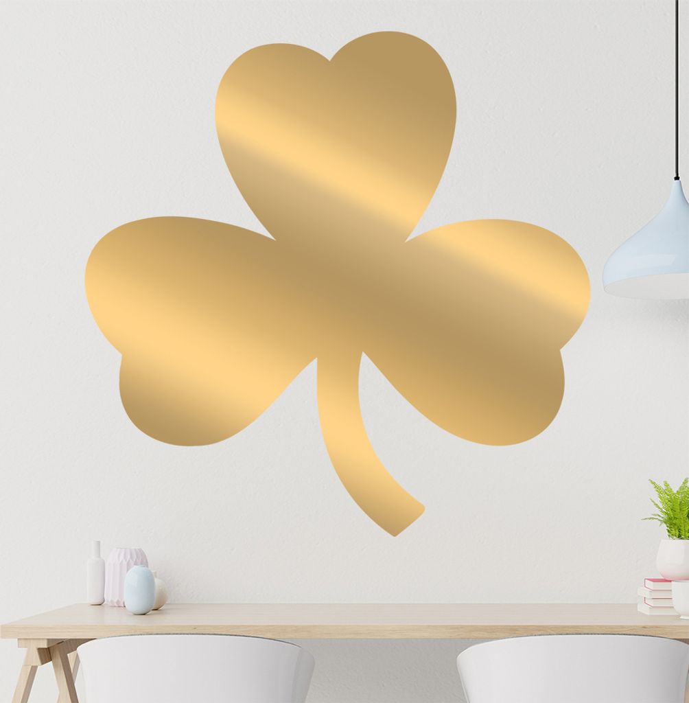 dreiblättriges Kleeblatt Wandtattoo in 6 Größen - Wandaufkleber Wall Sticker - Dekoration, Küche, Wohnzimmer, Schlafzimmer, Badezimmer