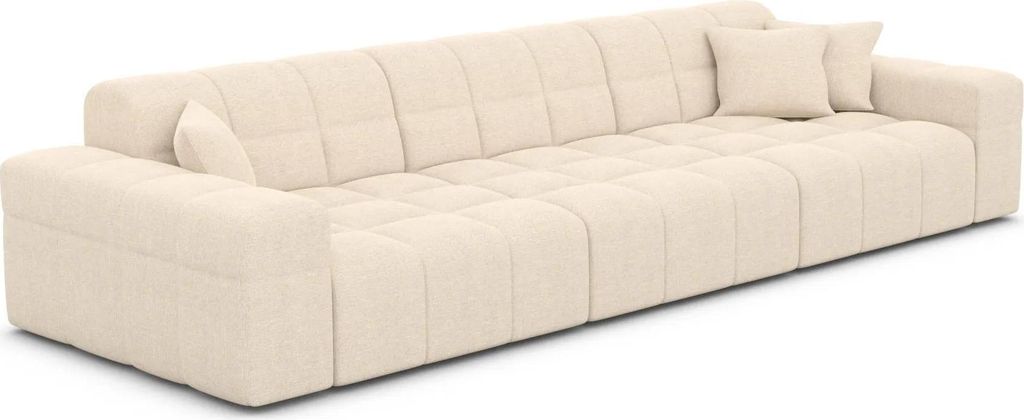 Strukturstoff 4-Sitzer Couch Nivara Creme