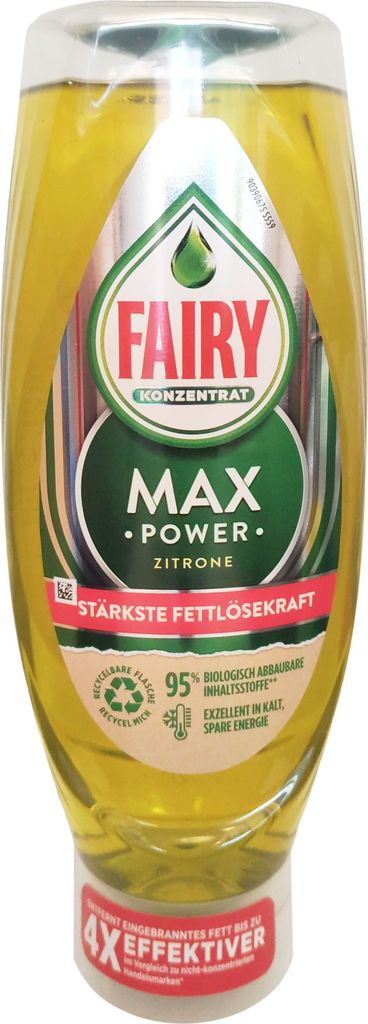 Fairy MaxPower, Flüssigkeit, Gelb, Zitrone, Flasche, 660 ml Produktbild 