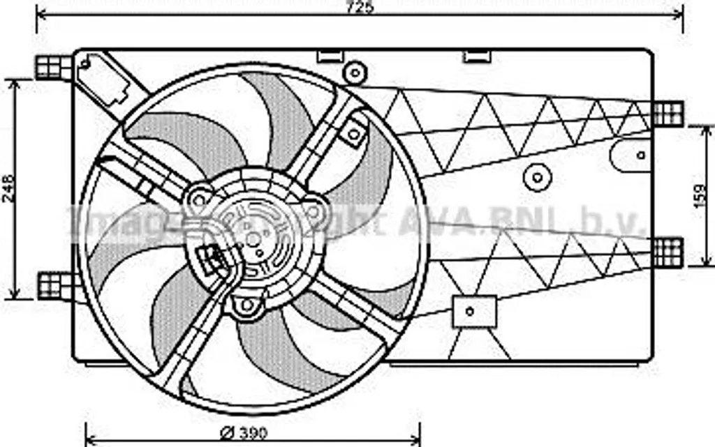 Moto-ventilateur de refroidissement moteur 1253Q9 compatible Fiorino