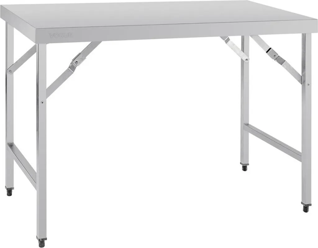 Table de travail pliante en acier pour traiteur et cuisine
