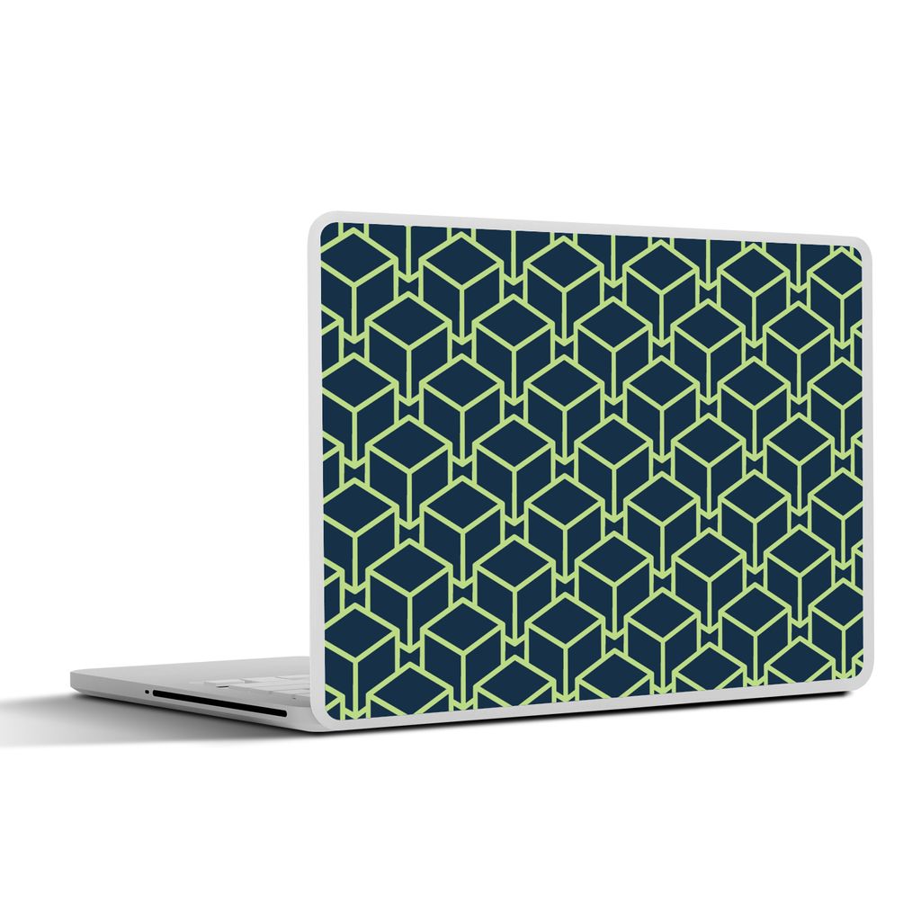 MuchoWow Laptop Aufkleber Sticker Cover Muster - Würfel - 3D 25x18 cm - Laptop-Deko