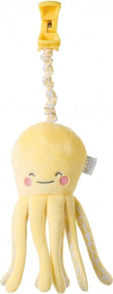 Jouet d'éveil Poulpe avec clip Happy Sea Yellow pour poussette