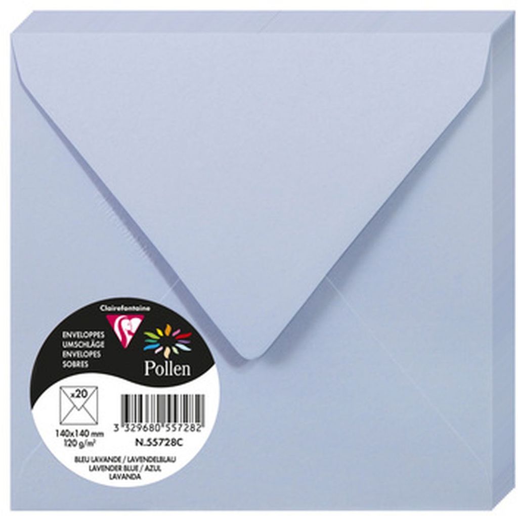 Clairefontaine Umschlag Pollen 140x140 120g lavblau Produktbild 