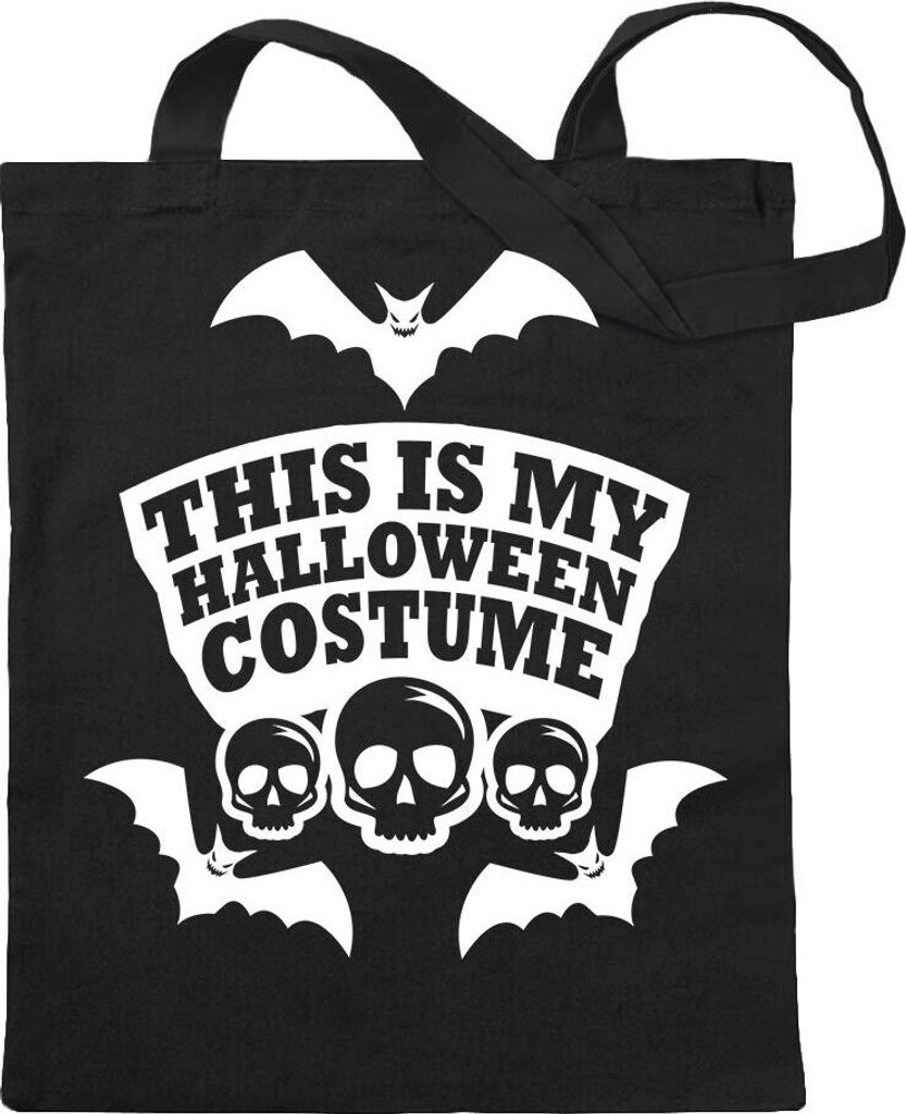 Kiwistar - Baumwolltasche - schwarz - my halloween Costume 2 - Tragetasche Stoffbeutel Umhängetasche langer Henkel