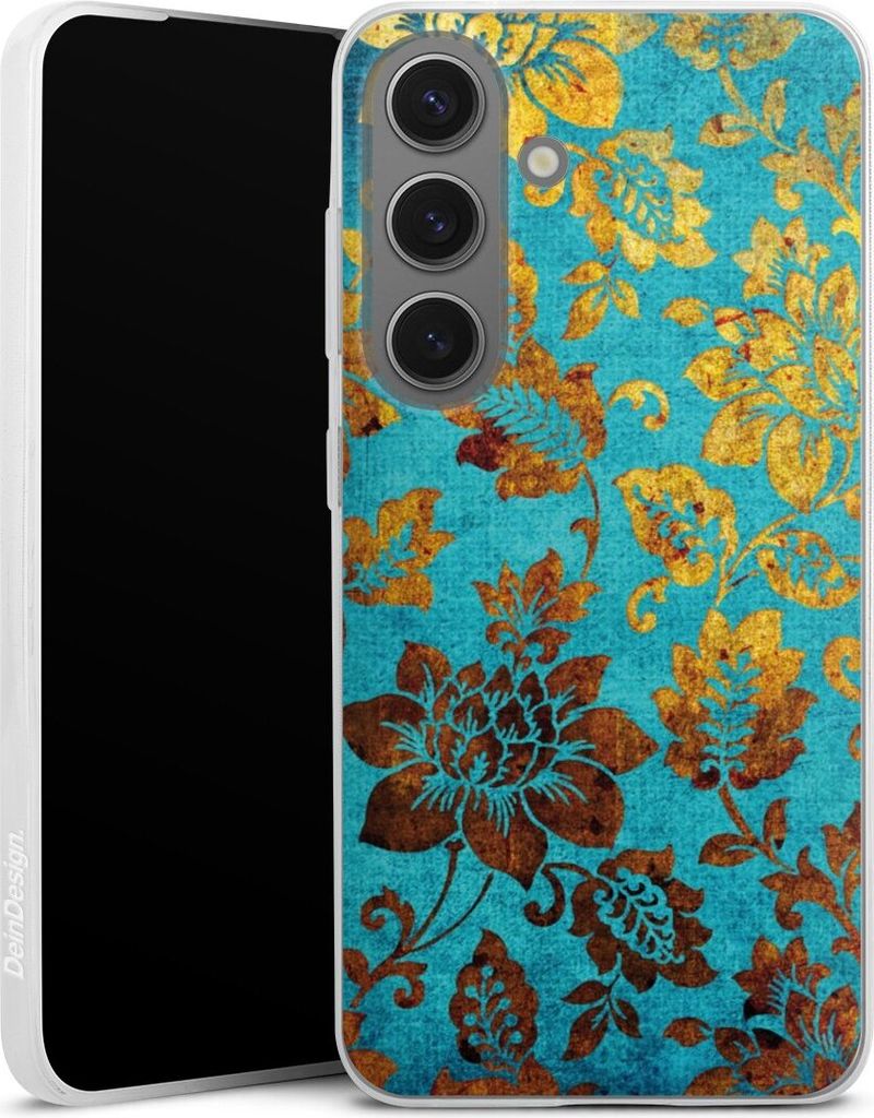 DeinDesign Slim Hülle für Samsung Galaxy S25 Silikon Case Ultra Dünn Handyhülle Blumen Ornamente Vintage