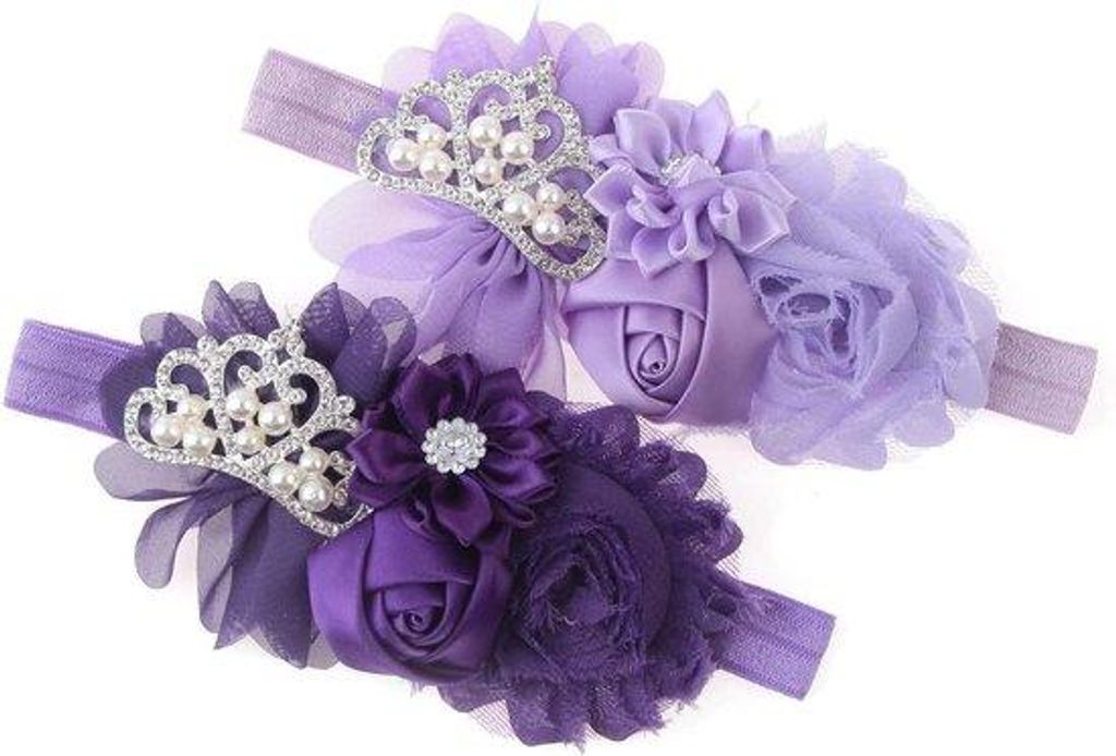 Kinderdoofdoek meisjes stoffen Blumen Tiara elastische Kopbedeckung - Set aus 2