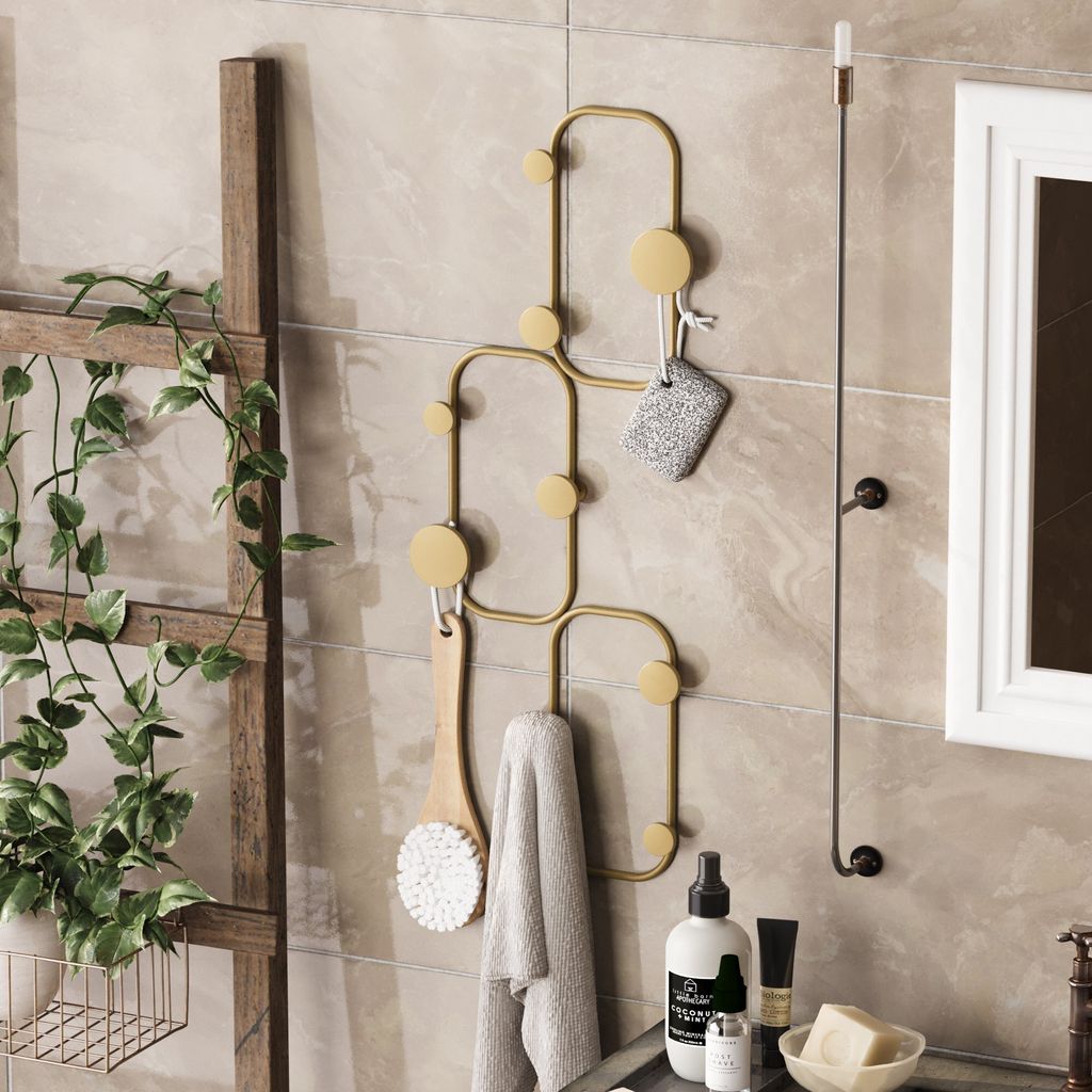 Wallity, Lizzard-A, Metalen wandhaken, goud, METALLEN Productafbeelding 