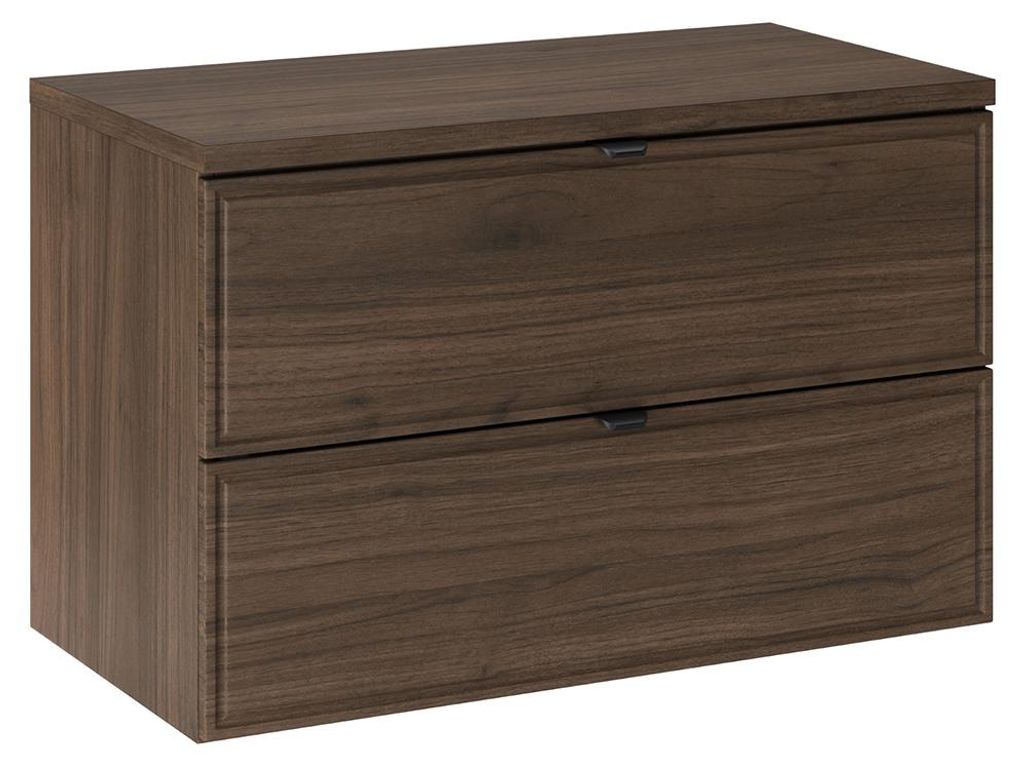 Badezimmer Waschbeckenschrank mit 80 cm Breite in Walnuss, Produktbild 