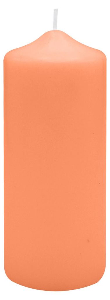 Spitzkopf Stumpen Kerzen Lachs 12 x Ø 8 cm, 6 Stück