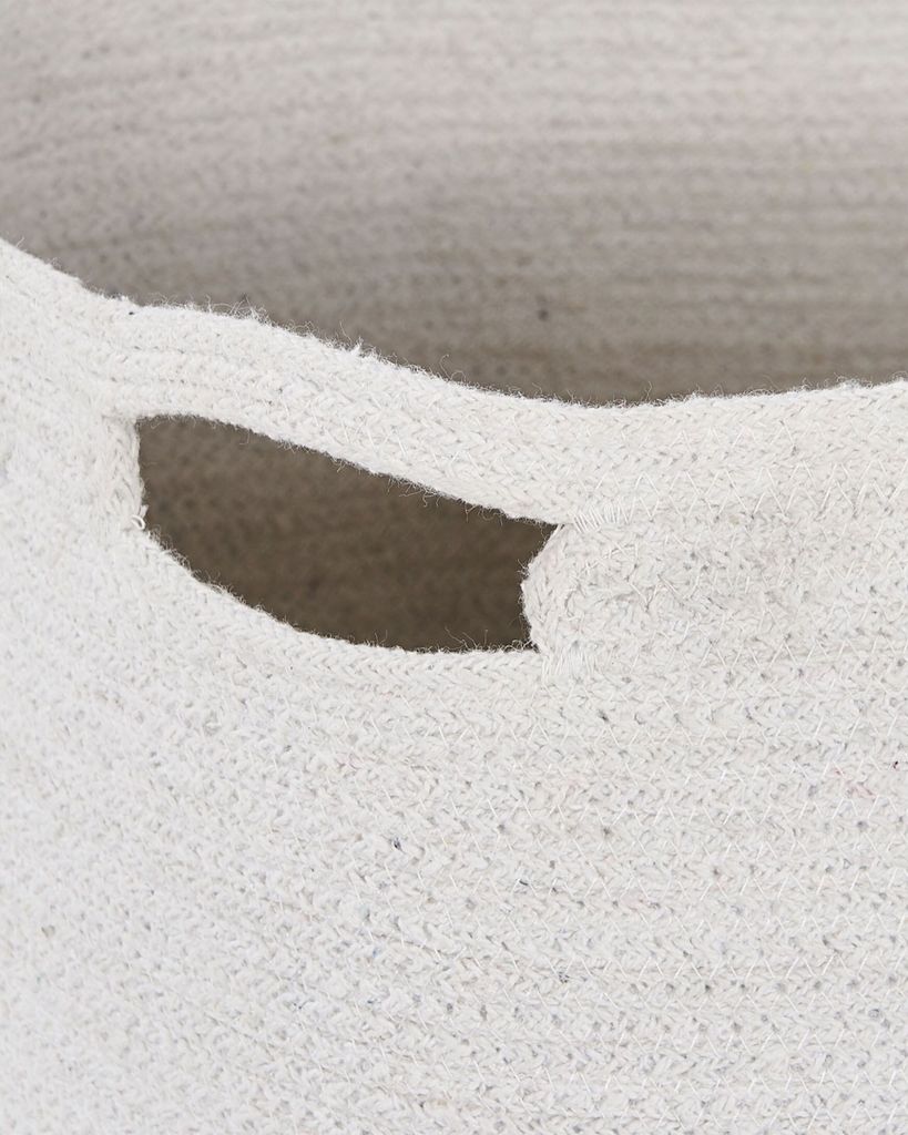 BELIANI Textilkorb 2er Set Weiß u. Beige aus Baumwolle Jute Produktbild 7
