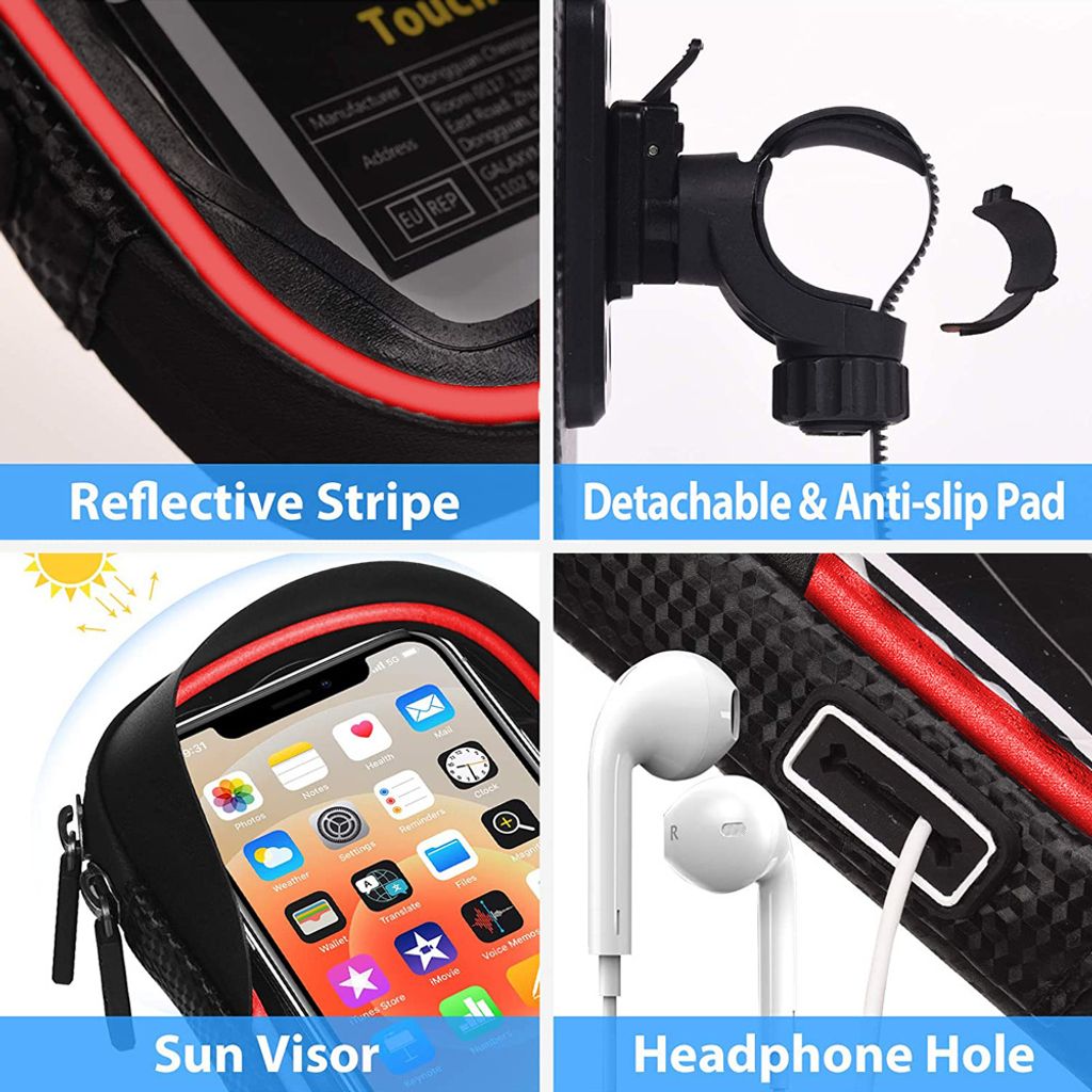 Wasserdicht Handyhalterung Handyhalter Fahrrad Lenkertasche Produktbild 7