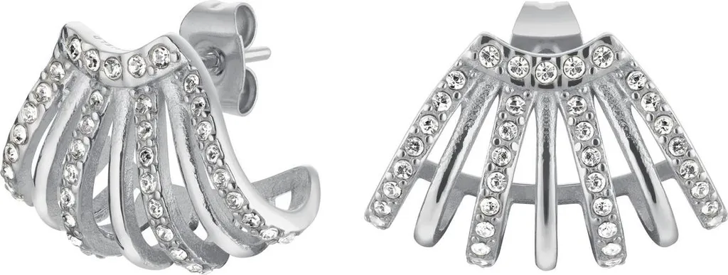 Boucles d'oreilles pour soirée chic en acier et cristaux purs