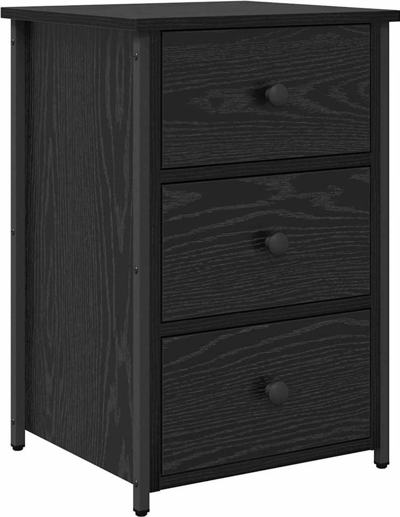 "SALE 2026"Nachttisch für Schlafzimmer - elegantes Design - Nachtkommode - mit Schubladen Schwarz Eichen-Optik 40x36x60cm - Nachttische & -schrän...