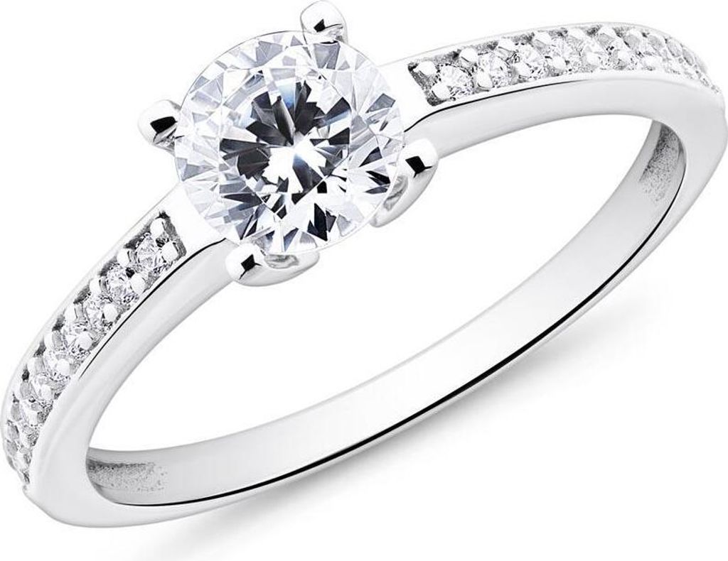 375er Weißgold Verlobungsring mit Zirkonia von JEWLIX