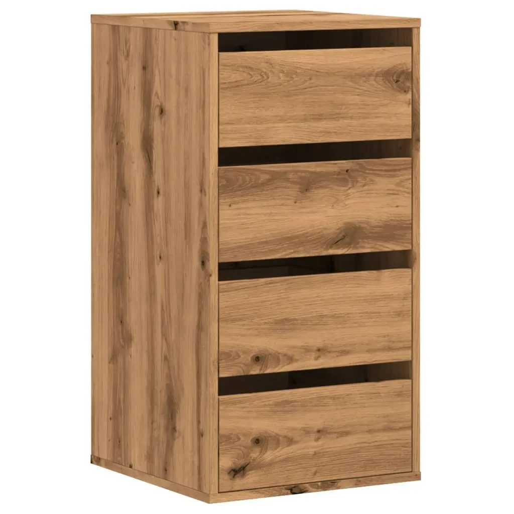SYFAX™ Cassettiera Angolare Rovere Artigianale 40x41x76cm Multistrato