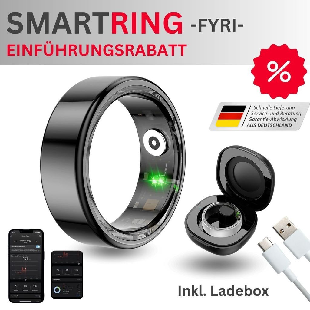 Smart Ring Fyri Größe 60 - Durchmesser 19,10mm schwarz - 264214
