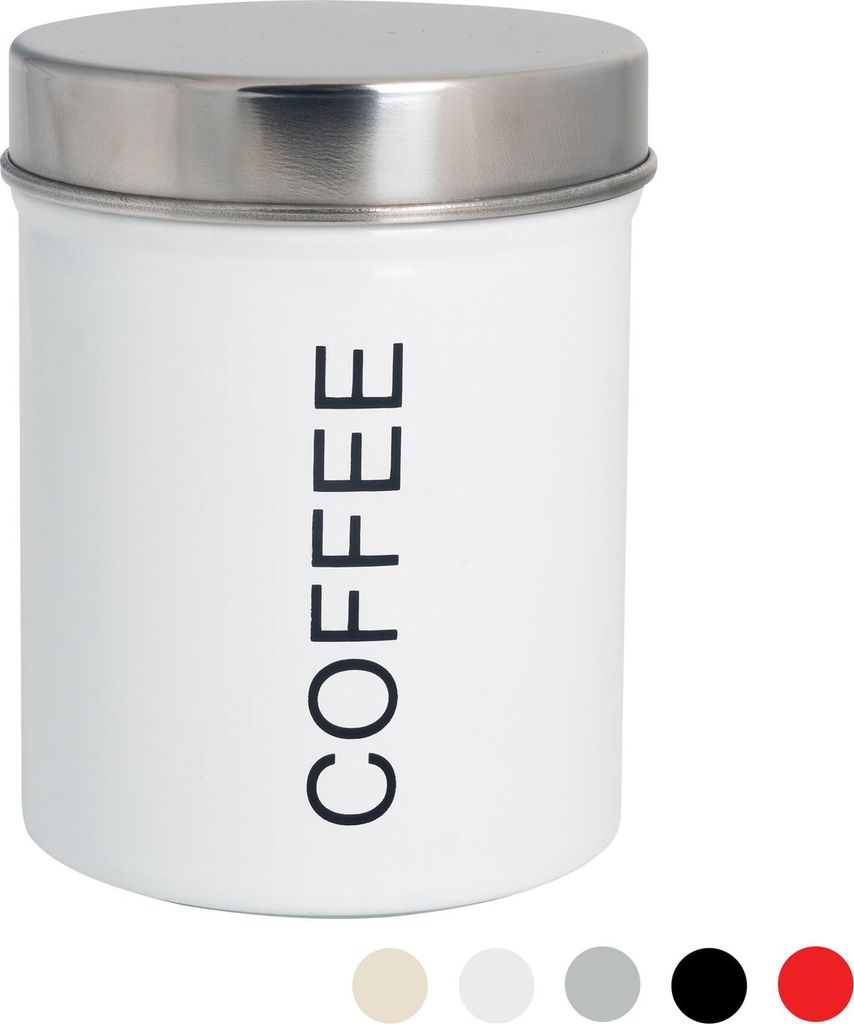 Harbour Housewares Moderne Kaffeebehälter - Stahl Küche Lagerung Caddy mit Gummidichtung - Weiß