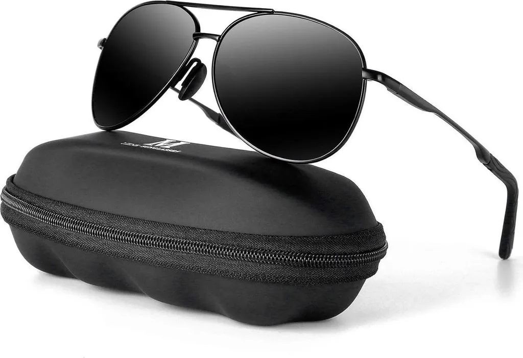 Lunettes polarisées Homme Anti-éblouissement Noir UV400 Design Vintage
