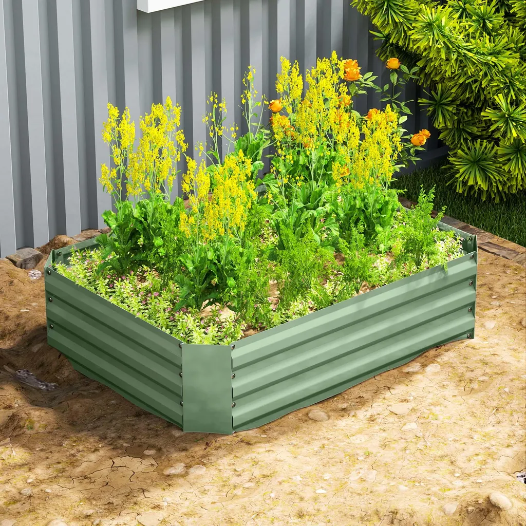 Potager surélevé empilable en acier, bac à légumes modulable 120cm
