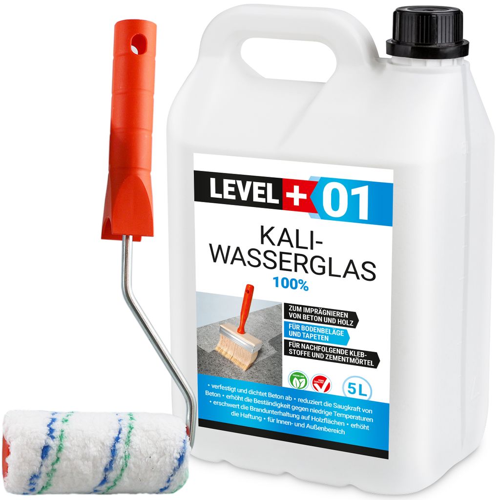 Kaliwasserglas 5L Unverdünnt BetonVersiegelung +Farbroller Produktbild 